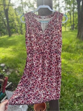 Lucky Brand Sleeveless Floral Print Drawstring Waist Dress
